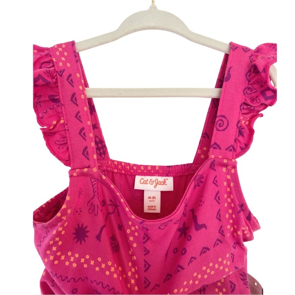 (NWOT) Cat & Jack Kids Hot Pink Bandana Print Maxi Dress - Picture 5 of 6